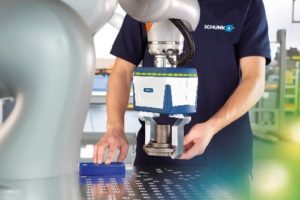 The Baden-Württemberg-based automation specialists are aiming to provide robot manufacturers and integrators with independently tested co-act grippers that can be used for rapid implementation and certification of collaborative scenarios. Photo: Schunk